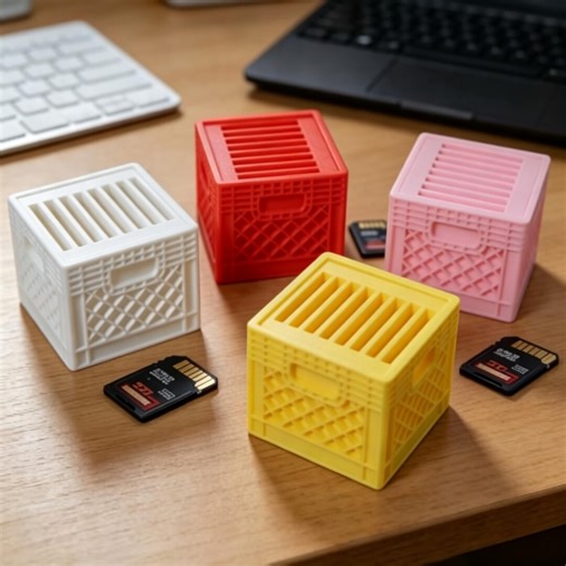 Mini Milk Crate SD Card Holder — 3D Printed Organizer, Camera Accessories, Gift for Photographer, Memory Card Storage - Etsy