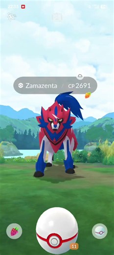 Defeating Zamazenta in raid (PGsharp) #pokemongo #pokemon #viralvideo #trendingshorts