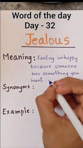 Jealous meaning, synonyms and example| #jealous #shorts
