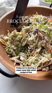 5 Ingredient Broccoli Slaw ⭐️ https://therealfooddietitians.com/creamy-ranch-broccoli-slaw/ Looking for an easy salad recipe that takes less than 10 minutes to make? You’ve come to the right place! This Ranch Broccoli Slaw Recipe is made with 5 simple ingredients, and is dairy-free, gluten-free, paleo and Whole30-friendly. | The Real Food Dietitians