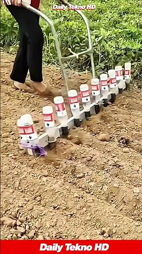 Genius DIY Seed Planter! 🌱 #FarmingInnovation