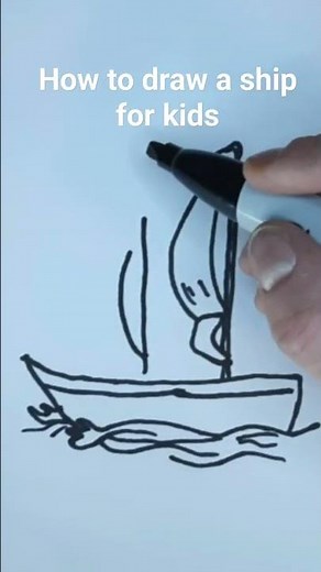Shorts how to draw a pirate ship for kids step by step Easy drawing