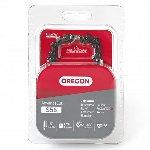 Oregon S56 Micro Chisel Saw Chain for 16" Bar – 56 Drive Links (1 Pack)