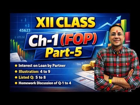 Class 12 Accountancy | Ch-1 FOP Part-5 Int. on Loan by Partner | I-4 to 9 & Q- 5 to 8 TS Grewal 2026