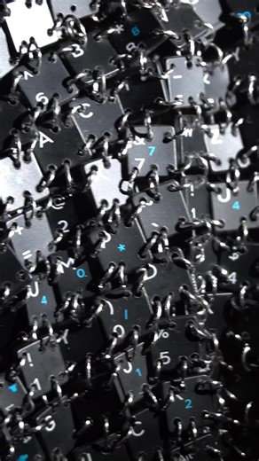 keyboard chainmail 💻 close-up of another e-waste textile assembly I was fascinated by keys as one of the few sites where touch is not only allowed, but encouraged. each word becomes choreography of the fingers across the keyboard. #nycartist #ewasteart