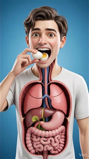 The Amazing Journey of an Egg Inside the Human Body 🥚🫀| #HumanBody #DigestiveSystem #EggJourney #AnatomyEducation