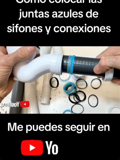 Así es como hay que colocar las juntas típicas de los sifones, si lo haces de otro modo podrás tener problemas que ya os he enseñado en mi has ocasiones. Hazlo bien, que no cuesta nada👌🙂 #elfontaneroencasa #fontanería #sifones #plomeríafacil #plomería
