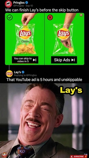 Pringles vs Lay’s: The 5-Hour Ad 💀😂#lays #pringles #memes #funnymemes #shorts