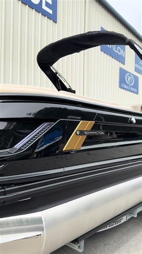 This 2026 Bennington 23QXFBA is a beaut 😍 Check it out at Overby Marine #pontoon #bennington #newboat #boatlife #overbymarine