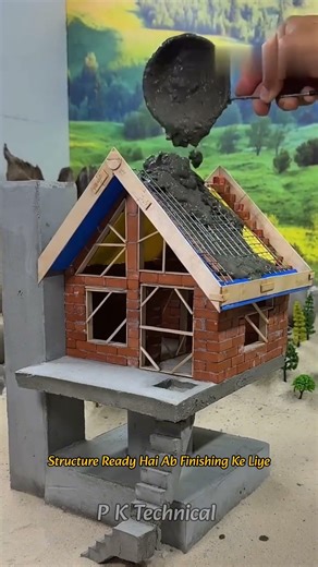 Making a Tiny Modern Dream House with Real Cement & Bricks! 🏠🏗️