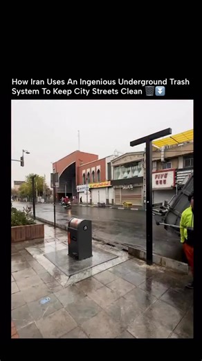 Resilience HQ on Instagram: "A normal-looking trash bin on the sidewalk is actually hiding a massive underground waste system ♻️🗑️ These deep, hidden containers store far more trash than surface bins, keeping streets cleaner and preventing overflow. Because the main storage is underground, waste stays sealed away from heat, smell, and pests. Sidewalks stay tidy, footpaths stay clear, and neighborhoods look noticeably cleaner. When it’s time for collection, a specialized truck lifts the entire u