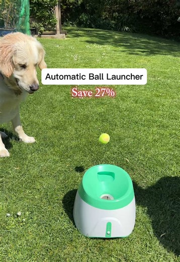 Automatic ball launcher Rechargeable and last for ages Three launch distances too. Hours of fun especially when he thought the ball was still inside and missed it coming out completely several times! #balllauncher #tennisballlauncher #dogfetch #playingfetchwithmydog #dogfetchtoy #dogtoy #automaticballlauncher