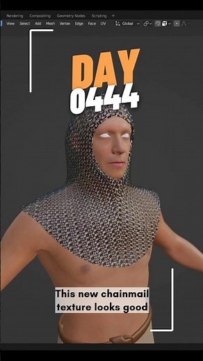 Day 0444 .. New chainmail texture looks good .. #blender