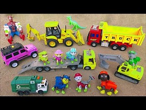 Xe Cẩu , Xe Đổ Rác , Máy Xúc Cát , Ô Tô Tải chở Đất , Khủng Long giải cứu Chó Cứu Hộ