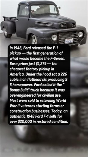 This Was Ford's Cheapest Truck in 1948 — and the Birth of the F-Series #shorts #automobile #cars