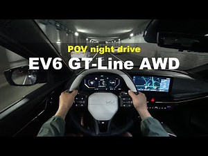 2024 KIA EV6 GT Line long-range 4WD POV night drive