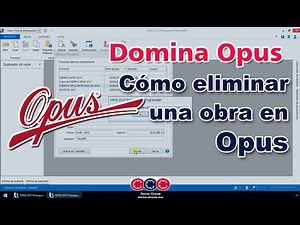OPUS. Eliminar una obra en Opus