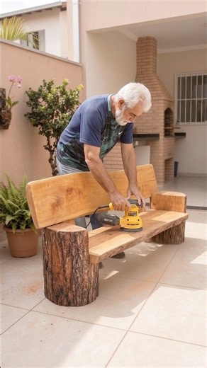 How I made this incredible rustic bench to decorate my garage! 🤩🪵✨