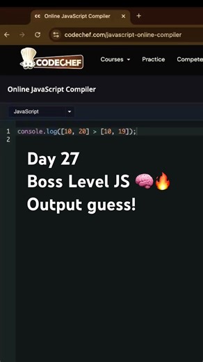 Day 27/50 — Logic Twist! JavaScript Output 😵🔥 #frontendcourse #jobinterview