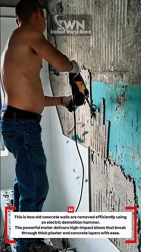 Breaking Concrete Walls Fast with an Electric Demolition Hammer!#innovation