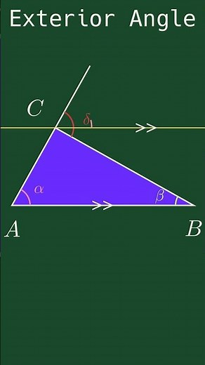 Triangle Exterior Angle #matematica #triangle #geometry #angles