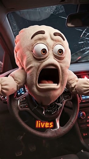 Flat Tire Panic at the Gas Station 😱💥 (Don’t Ignore This!) #animation#CarSafety FlatTire #RoadSafety