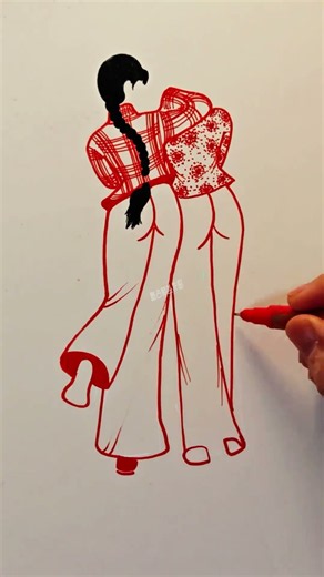 Fun And Simple Line Drawings~Use Toilet Paper To Draw A Beautiful Girl In Blue Cheongsam!