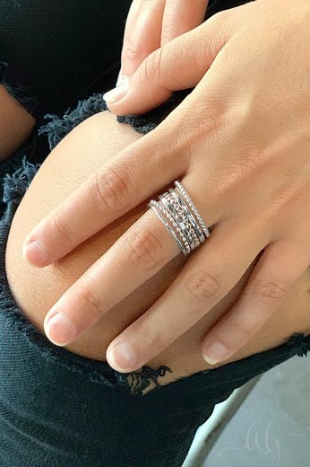 Dainty Sterling Silver Stackable Rings: Set of 6 Elegant Bands for Trendy Minimalist Jewelry, Gold Dainty Ring Set, Thin Silver Band Ring - Etsy