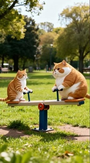 這就是「重量壓制」！蹺蹺板戰爭 🤣 | 貓咪迷因 This is what "Weight Advantage" looks like... 🤣 | Seesaw Wars #迷因 #funny