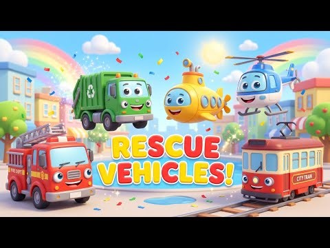 Rescue Vehicles Song 🚒🚁 Fun Kids Song About City Vehicles!