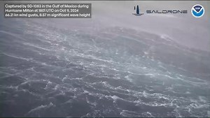 Just received the first video of a Saildrone inside Hurricane Milton, check out those waves! For those wondering, a saildrone is an unmanned research vessel that collects data for numerical hurricane prediction models. I’ll include a picture of one in the comments! Let’s say a prayer for Florida tonight. Video credit: Saildrone/NOAA | Andrew Gorton
