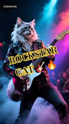 Rockstar Cat Shreds the Stage! 🎤🐾🔥#feedshorts #catsrock #fouryoupage #shorts