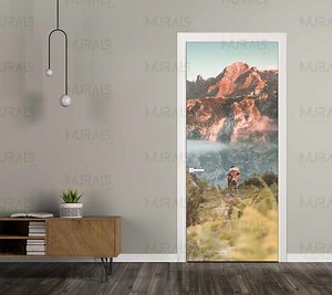 Aubergine Kuh Türbild Türbild Haustür Peel & Stick Moutains Landschaft selbstklebend Felder Landschaft Tür wickelnd - Etsy.de