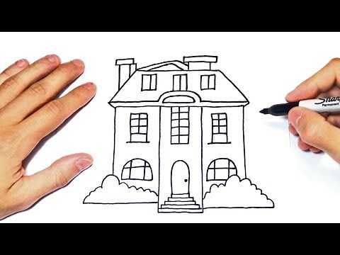 Cómo dibujar una Mansion Paso a Paso | Dibujo Casa grande