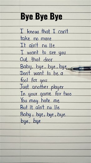 Bye Bye Bye - NSYNC song lyrics #nsync #trending #lyrics #shorts #byebye #viral #song