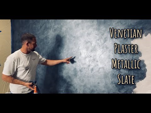 Venetian Plaster Metallic Slate Accent Wall