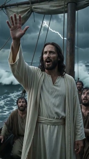 Jesus stops the storm.
