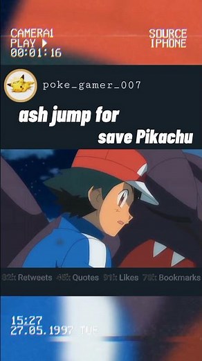 ash jump for save pikachu #pokemon #ashketchum #pikachu #kalosregion