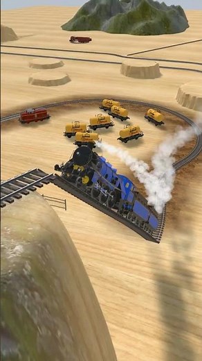 OH NO… The Steam Train Is Slipping Off the Track! #shorts #shortvideo #train #automobile