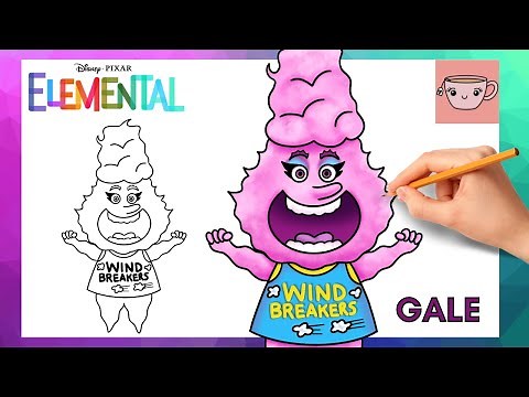 How To Draw Gale from Elemental | Disney Pixar | Cute Easy Drawing Tutorial