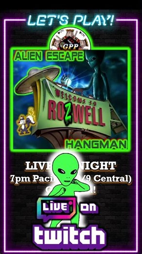 🛸👽ROZ is BACK for Alien Escape Hangman!🛸👽 LIVE 7pm Pacific, 10/9 Central #games #hangman #fyp #gpp