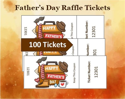 Father's Day Raffle Tickets (PDF Instant Download), Printable Numbered Father's Day Tickets, Raffle Game Activity, Fundraiser Tickets - Etsy