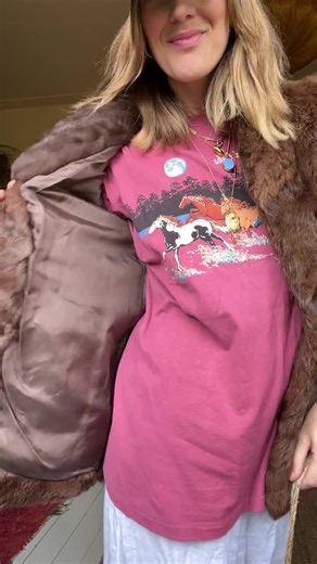 Vintage 1960s Fluffy Brown Fur Coat - Etsy