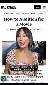 4.4K views · 27 reactions | Keep watching if you want to learn how to audition for a movie. Check out our full guide here. https://bit.ly/3VhjjXx | Backstage | Facebook