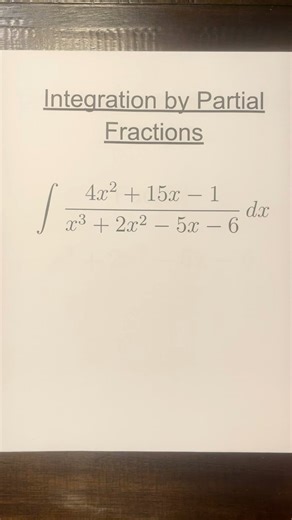 Integration by Partial Fractions Solution Roadmap 2