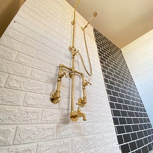 Trio Handcrafted Solid Brass Shower Head and Handheld Set - Etsy