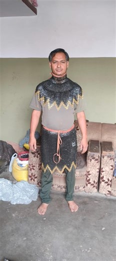 Medieval Chainmail Mantle Skirt Set– Viking Bishop Armour With Brass Edges 8mm - Etsy