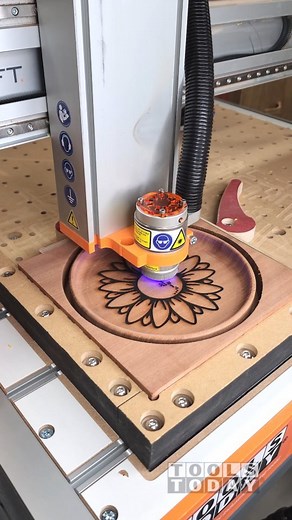 ToolsToday on Instagram: "Making a laser engraved catch all tray on the Stepcraft M.1000 CNC machine using the Amana Tool bits and the Stepcraft DJ445 laser engraver attachment all available from @toolstoday. - - - - - - - #TeamTOOLSTODAY - - - - - - - I used the 56143 3/32" radius point roundover, 45982 3/4" bowl bit and 46315-K 1/4" upcut bit to make the rest of this tray. - - - - - - - #toolstoday #oddlysatisfying #satisfyingvideo #satisfying #cncmachine #cncrouter #cncbits"