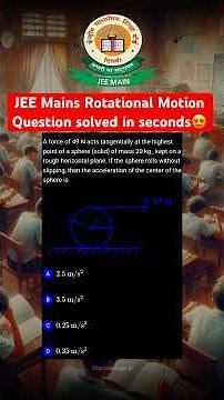 JEE Mains 2025 Rotational Motion PYQ solved in seconds🔥 JEE Mains Physics PYQ #shorts