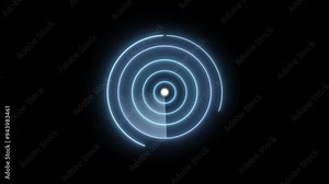 Military Ship or Aircraft Radar Screen Multiple Targets Detected. Technology HUD Searching Radar Signal Animation.